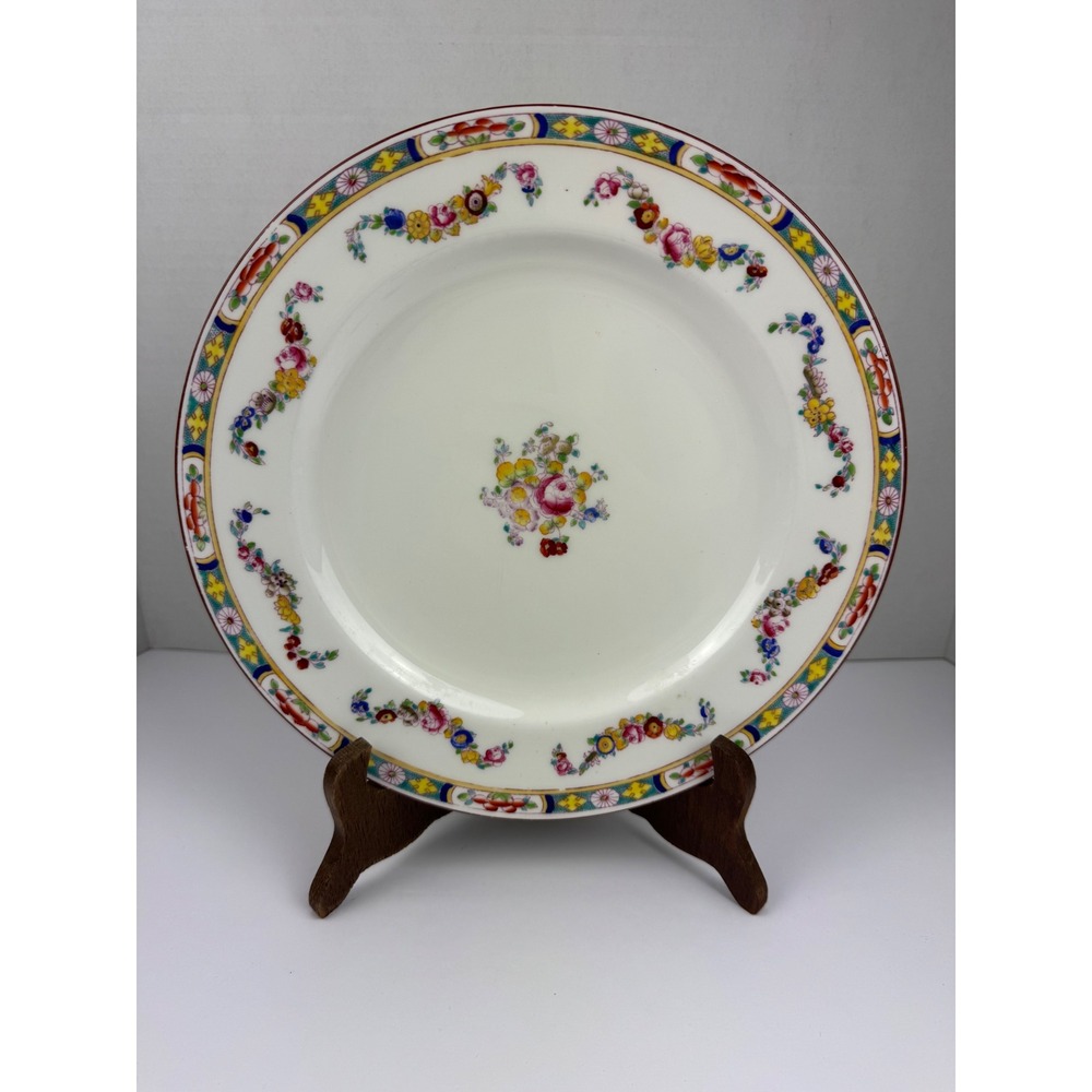 Antique Mintons Rose Dinner Plate England‎ A4807 Globe Mark Fine China